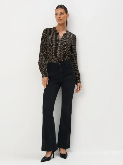 Blusen, Hemden>MOHITO Shirt mit V-Ausschnitt Schwarz