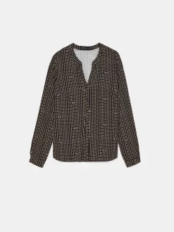 Blusen, Hemden></noscript>MOHITO Shirt mit V-Ausschnitt Schwarz