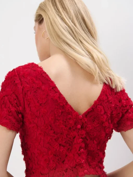 Sets>MOHITO Spitzenbluse Rot