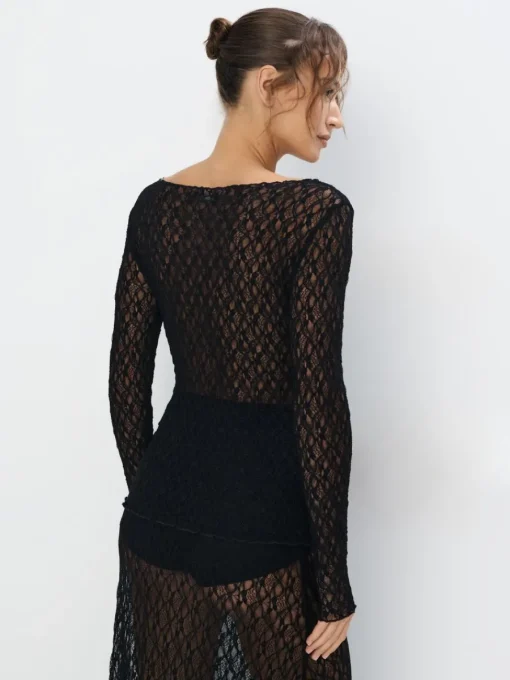 Blusen, Hemden>MOHITO Spitzenbluse Schwarz