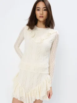 Blusen, Hemden>MOHITO Spitzenbluse Nude