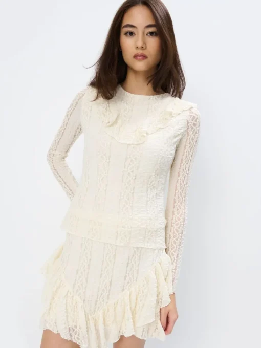 Blusen, Hemden>MOHITO Spitzenbluse Nude