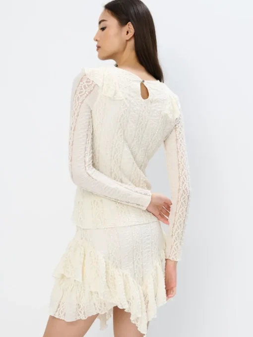 Blusen, Hemden>MOHITO Spitzenbluse Nude