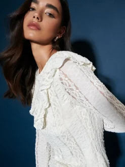Blusen, Hemden></noscript>MOHITO Spitzenbluse Nude
