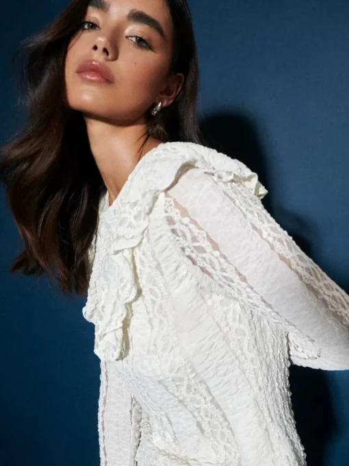 Blusen, Hemden>MOHITO Spitzenbluse Nude