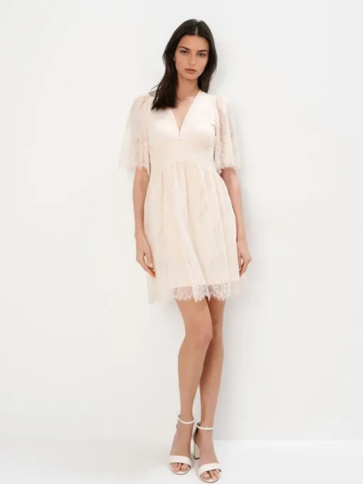 Kleider, Overalls|Entdecke Alles>MOHITO Spitzenkleid Mini Nude