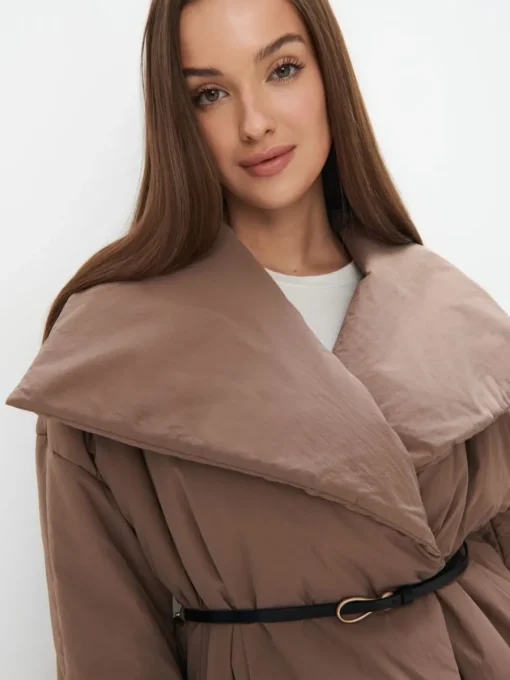 Jacken, Mäntel>MOHITO Steppjacke mit Bindegürtel Beige