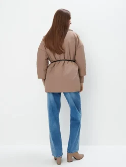Jacken, Mäntel></noscript>MOHITO Steppjacke mit Bindegürtel Beige