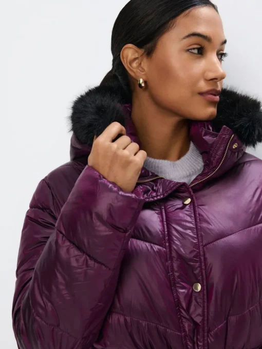 Jacken, Mäntel>MOHITO Steppjacke mit Kapuze Dunkelrot