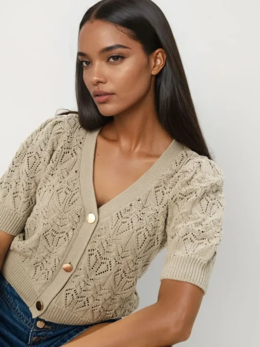 Pullover>MOHITO Strickjacke Olivgrün