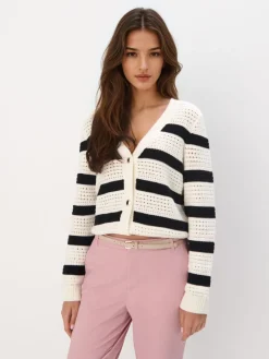 Pullover>MOHITO Strickjacke Creme