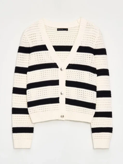 Pullover>MOHITO Strickjacke Creme
