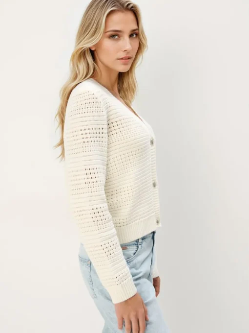 Pullover>MOHITO Strickjacke Creme
