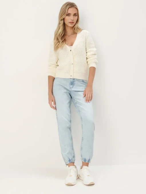 Pullover>MOHITO Strickjacke Creme