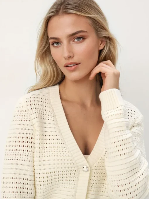 Pullover>MOHITO Strickjacke Creme