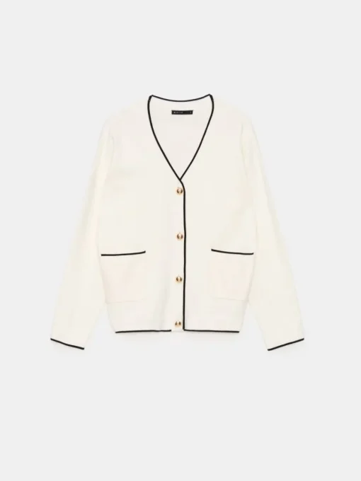 Pullover>MOHITO Strickjacke Creme