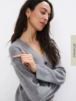 Pullover|Premium Selection>MOHITO Strickjacke aus Wolle Grau