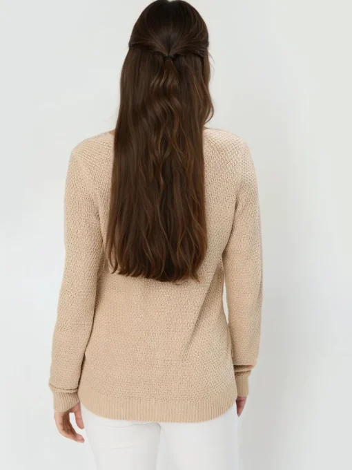 Pullover>MOHITO Strickjacke mit metallisiertem Faden sand