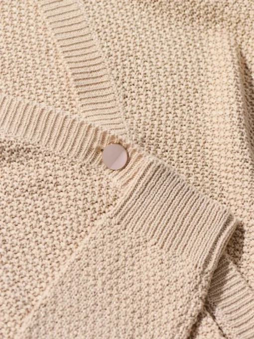 Pullover>MOHITO Strickjacke mit metallisiertem Faden sand
