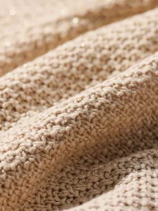 Pullover>MOHITO Strickjacke mit metallisiertem Faden sand