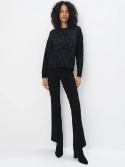 Pullover>MOHITO Strickkleid mit Kristalle Schwarz