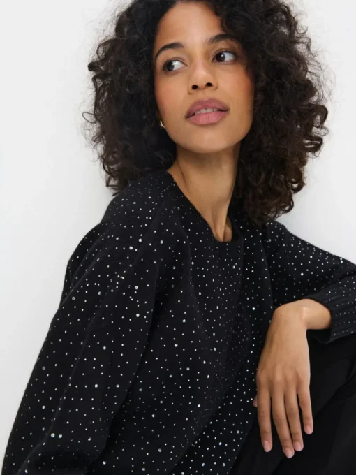 Pullover>MOHITO Strickkleid mit Kristalle Schwarz