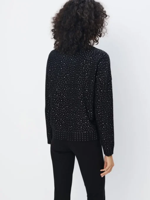 Pullover>MOHITO Strickkleid mit Kristalle Schwarz