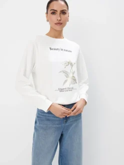 Sweatshirts>MOHITO Sweatshirt mit Druck Creme
