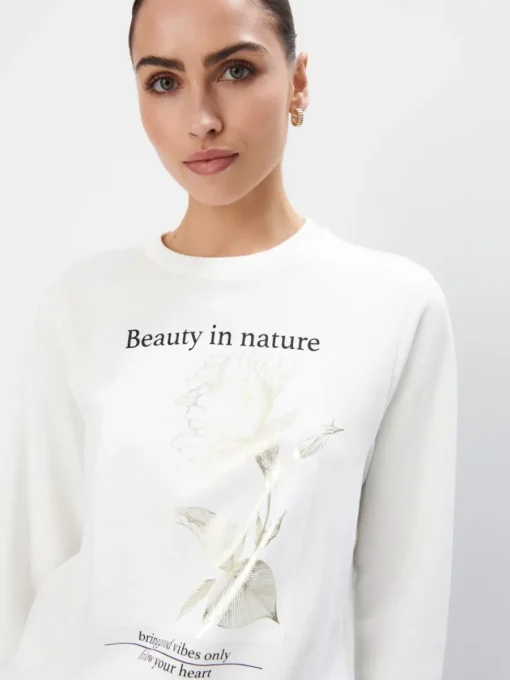 Sweatshirts>MOHITO Sweatshirt mit Druck Creme