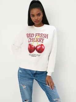 Sweatshirts>MOHITO Sweatshirt mit Druck Weiu00df