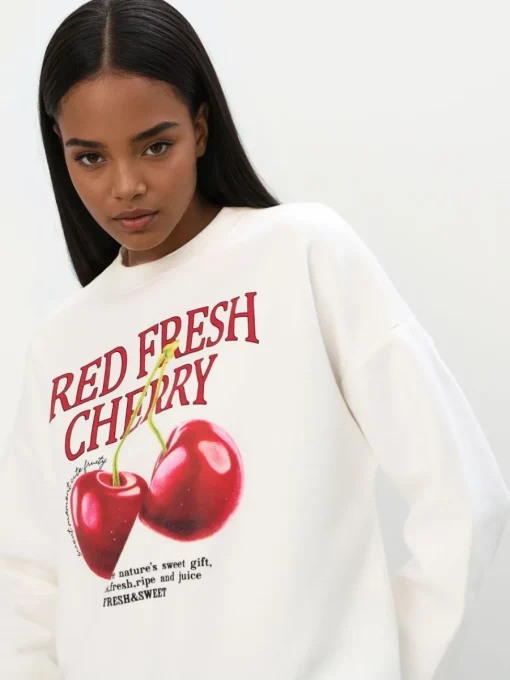 Sweatshirts>MOHITO Sweatshirt mit Druck Weiu00df