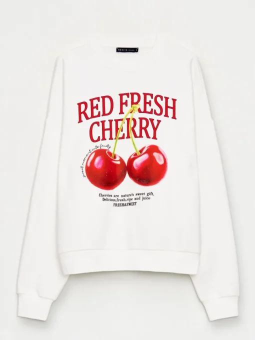 Sweatshirts>MOHITO Sweatshirt mit Druck Weiu00df