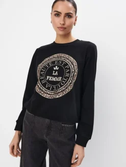 Sweatshirts>MOHITO Sweatshirt mit Druck Schwarz