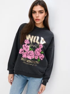 Sweatshirts>MOHITO Sweatshirt mit Druck Schwarz