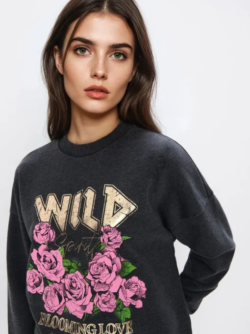 Sweatshirts>MOHITO Sweatshirt mit Druck Schwarz