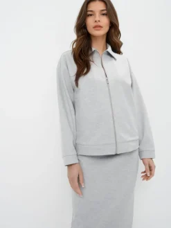 Sweatshirts|Sets>MOHITO Sweatshirt mit Reißverschlüssen Grau