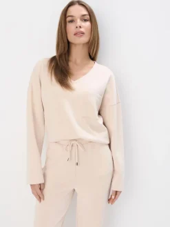 Sweatshirts>MOHITO Sweatshirt mit V-Ausschnitt Nude