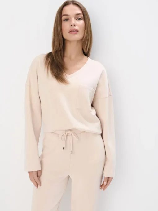 Sweatshirts>MOHITO Sweatshirt mit V-Ausschnitt Nude