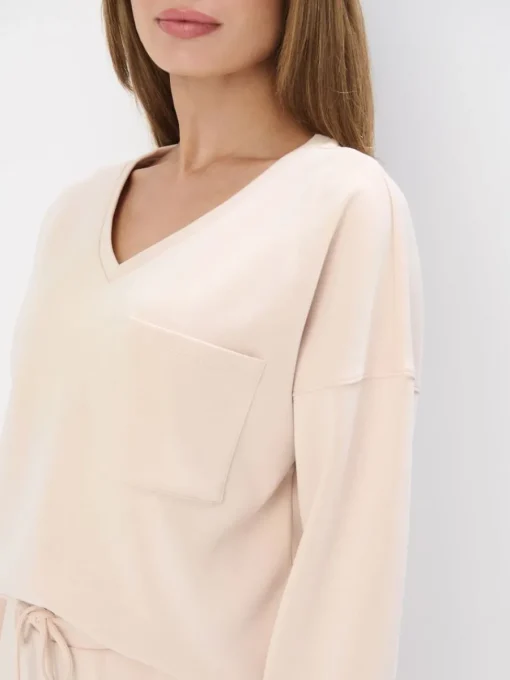 Sweatshirts>MOHITO Sweatshirt mit V-Ausschnitt Nude