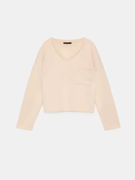 Sweatshirts>MOHITO Sweatshirt mit V-Ausschnitt Nude
