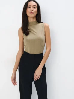 T-shirts, Tops>MOHITO Sweatstoff-Top Olivgrün