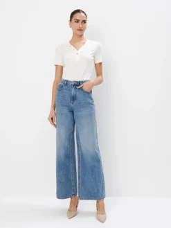 T-shirts, Tops>MOHITO T- Shirt mit V-Ausschnitt Creme