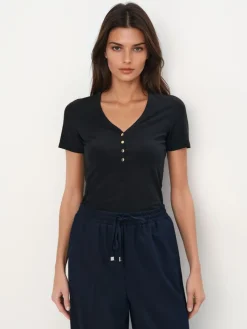T-shirts, Tops>MOHITO T- Shirt mit V-Ausschnitt Schwarz