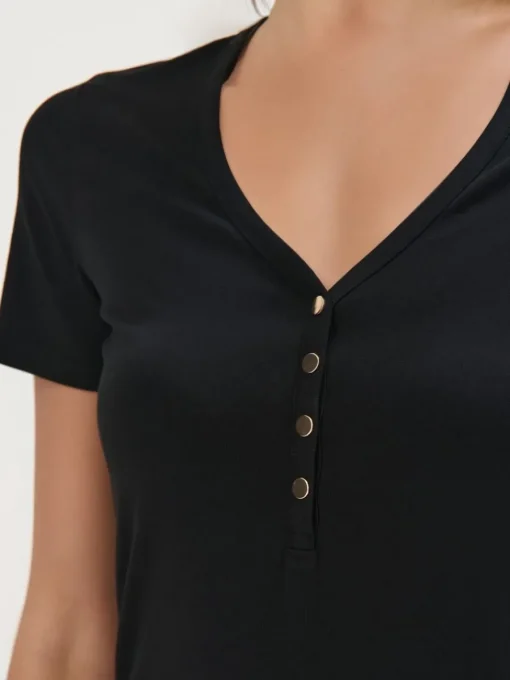 T-shirts, Tops>MOHITO T- Shirt mit V-Ausschnitt Schwarz