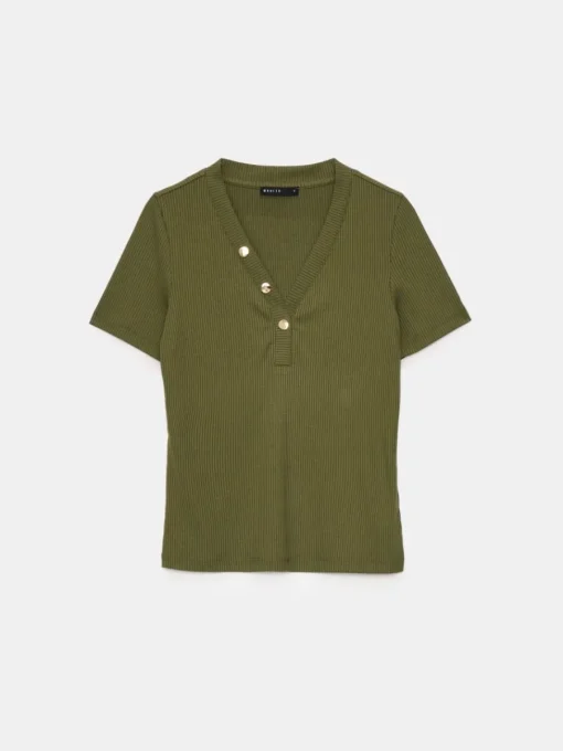 T-shirts, Tops>MOHITO T- Shirt mit V-Ausschnitt Grün