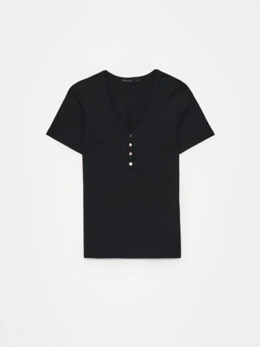 T-shirts, Tops>MOHITO T- Shirt mit V-Ausschnitt Schwarz