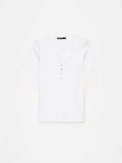 T-shirts, Tops></noscript>MOHITO T- Shirt mit V-Ausschnitt Weiu00df