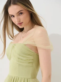 Kleider, Overalls|Entdecke Alles></noscript>MOHITO Tüll-Kleid Midi Olivgrün