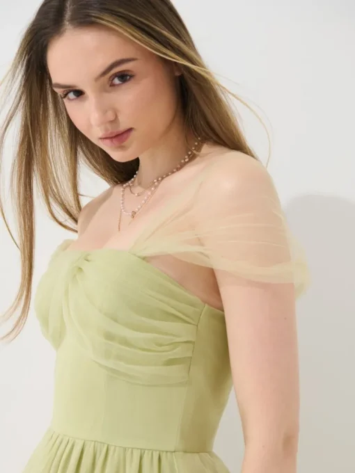 Kleider, Overalls|Entdecke Alles>MOHITO Tüll-Kleid Midi Olivgrün