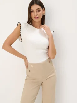 Blusen, Hemden>MOHITO Top aus Rippstrick Weiu00df